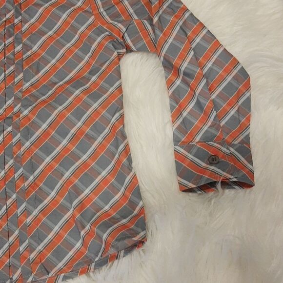 EVIE'S Closet Orange and Gray Button Down Size 3T Boutique Top - Picture 5 of 7